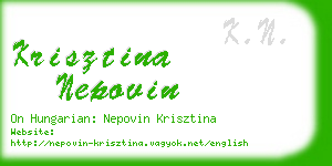 krisztina nepovin business card